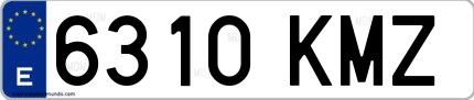 Ejemplo de matrícula española 6310 KMZ