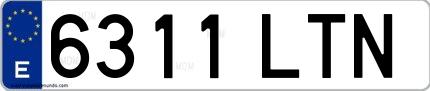 Ejemplo de matrícula española 6311 LTN