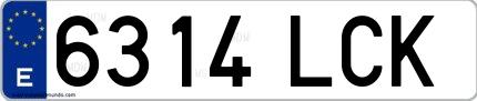 Ejemplo de matrícula española 6314 LCK