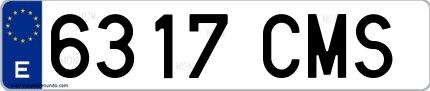 Ejemplo de matrícula española 6317 CMS