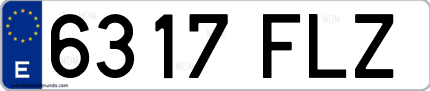Ejemplo de matrícula de coche ordinaria 6317 FLZ