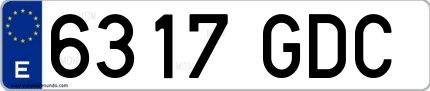 Ejemplo de matrícula española 6317 GDC