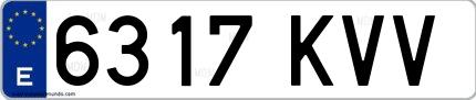 Ejemplo de matrícula española 6317 KVV