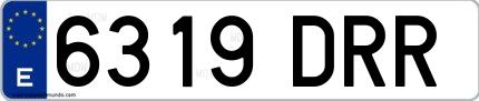 Ejemplo de matrícula española 6319 DRR