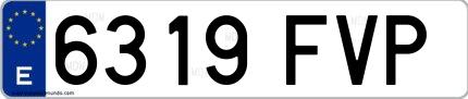 Ejemplo de matrícula española 6319 FVP