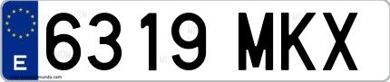 Ejemplo de matrícula española 6319 MKX