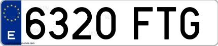 Ejemplo de matrícula española 6320 FTG