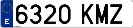 Ejemplo de matrícula española 6320 KMZ