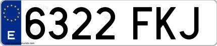 Ejemplo de matrícula española 6322 FKJ