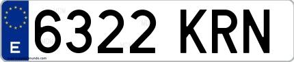 Ejemplo de matrícula española 6322 KRN