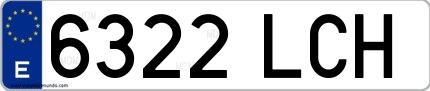 Ejemplo de matrícula española 6322 LCH