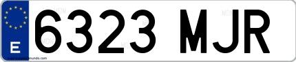 Ejemplo de matrícula española 6323 MJR
