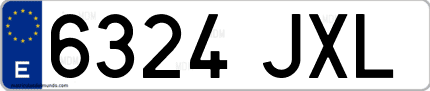 Ejemplo de matrícula de coche ordinaria 6324 JXL