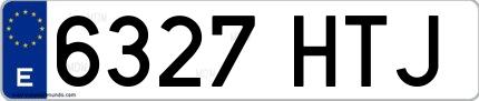 Ejemplo de matrícula española 6327 HTJ