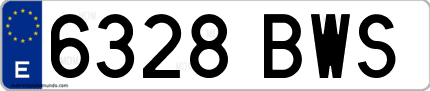 Ejemplo de matrícula de coche ordinaria 6328 BWS