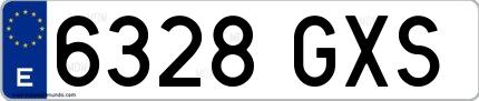 Ejemplo de matrícula española 6328 GXS