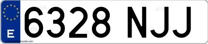 Ejemplo de matrícula española 6328 NJJ