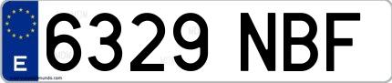Ejemplo de matrícula española 6329 NBF