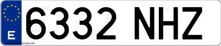 Ejemplo de matrícula española 6332 NHZ