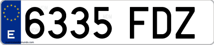 Ejemplo de matrícula de coche ordinaria 6335 FDZ