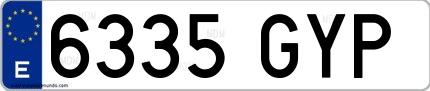 Ejemplo de matrícula española 6335 GYP