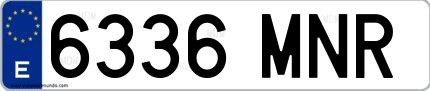 Ejemplo de matrícula española 6336 MNR