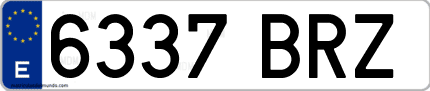 Ejemplo de matrícula de coche ordinaria 6337 BRZ