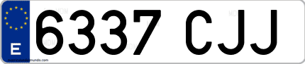 Ejemplo de matrícula de coche ordinaria 6337 CJJ