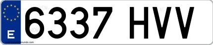 Ejemplo de matrícula española 6337 HVV