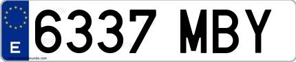 Ejemplo de matrícula española 6337 MBY