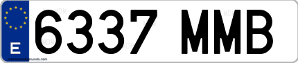 Ejemplo de matrícula de coche ordinaria 6337 MMB
