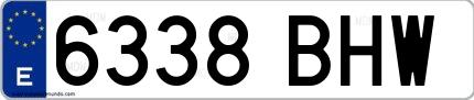 Ejemplo de matrícula española 6338 BHW