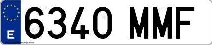 Ejemplo de matrícula española 6340 MMF
