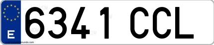 Ejemplo de matrícula española 6341 CCL