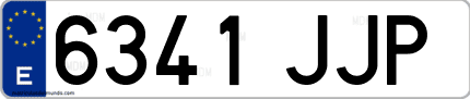 Ejemplo de matrícula de coche ordinaria 6341 JJP
