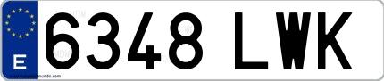 Ejemplo de matrícula española 6348 LWK
