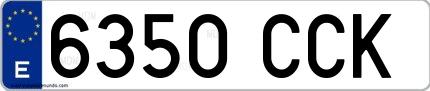 Ejemplo de matrícula española 6350 CCK
