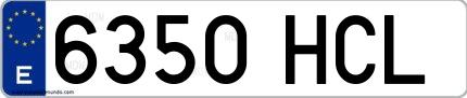 Ejemplo de matrícula española 6350 HCL