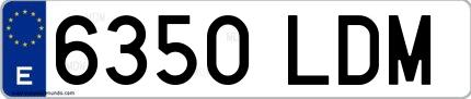 Ejemplo de matrícula española 6350 LDM