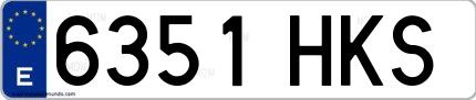Ejemplo de matrícula española 6351 HKS