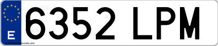Ejemplo de matrícula de coche ordinaria 6352 LPM
