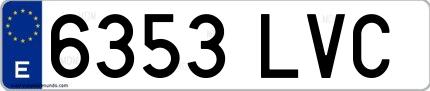 Ejemplo de matrícula española 6353 LVC