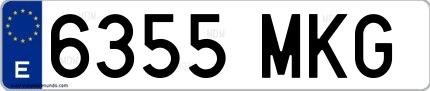Ejemplo de matrícula española 6355 MKG