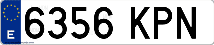 Ejemplo de matrícula de coche ordinaria 6356 KPN