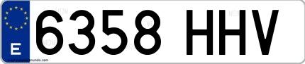 Ejemplo de matrícula española 6358 HHV