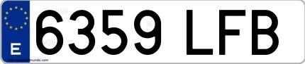 Ejemplo de matrícula española 6359 LFB