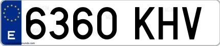 Ejemplo de matrícula española 6360 KHV