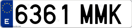 Ejemplo de matrícula de coche ordinaria 6361 MMK