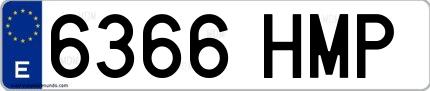 Ejemplo de matrícula española 6366 HMP