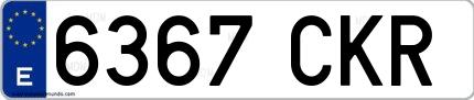 Ejemplo de matrícula española 6367 CKR